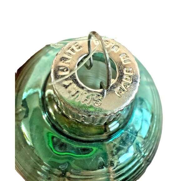 Vintage Shiny Brite Blue Ribbed Lantern Glass Ornament 1950s USA Christmas - Picture 4 of 6